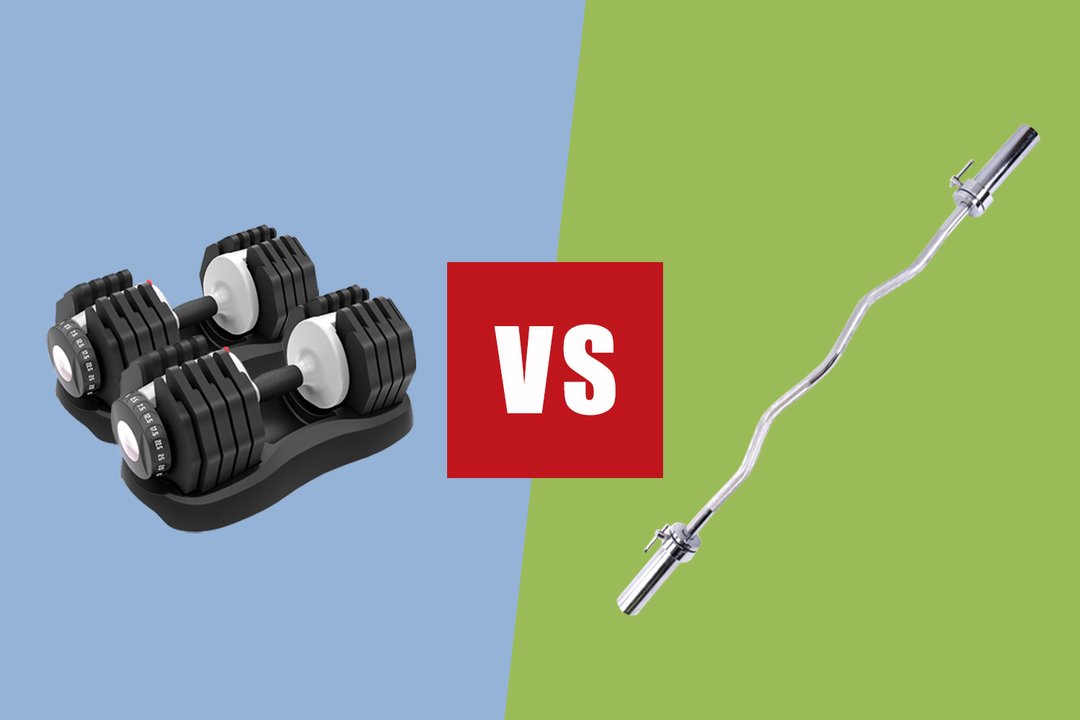 HOME WORKOUT WEIGHTS: THE CURL BAR VS ADJUSTABLE DUMBBELLS