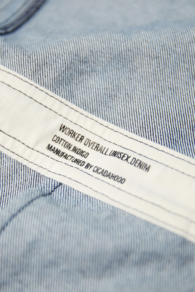 Japanese 12.3OZ washed denim French work overalls, unisex-4