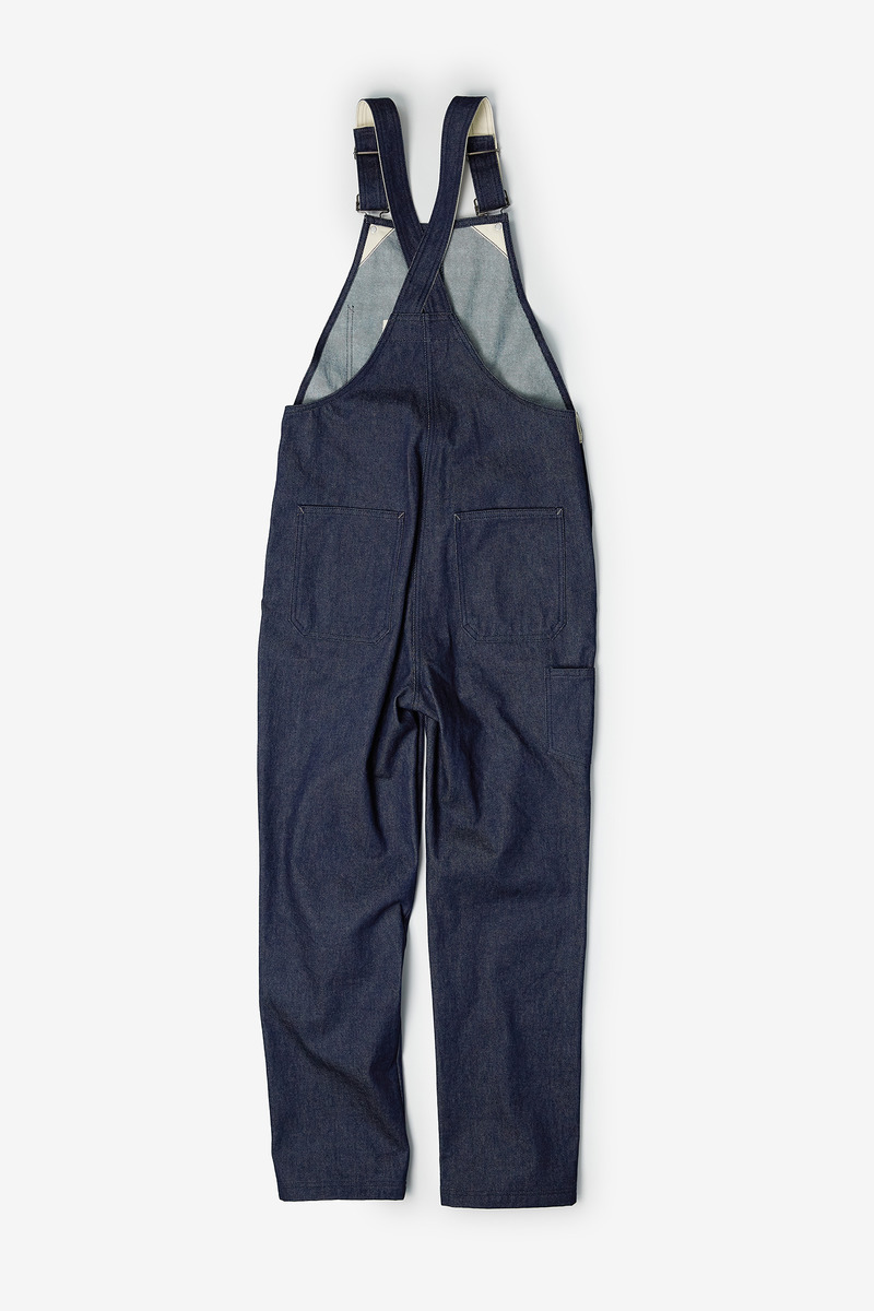 Japanese 12.3OZ washed denim French work overalls, unisex-5