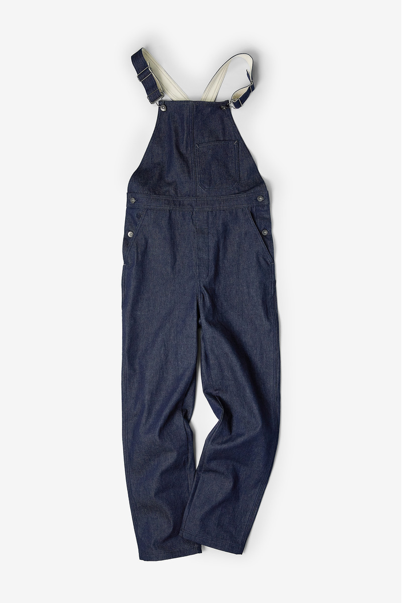 Japanese 12.3OZ washed denim French work overalls, unisex