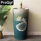 150usd Prodgf 1Pcs A Set Spring Here Scenery Art Bathroom Washbasin