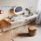 500usd Kfsee 1Pcs A Set Prodgf Castle Luxury Transparent 80*40*75cm Make Up Table with Stool with Mirror