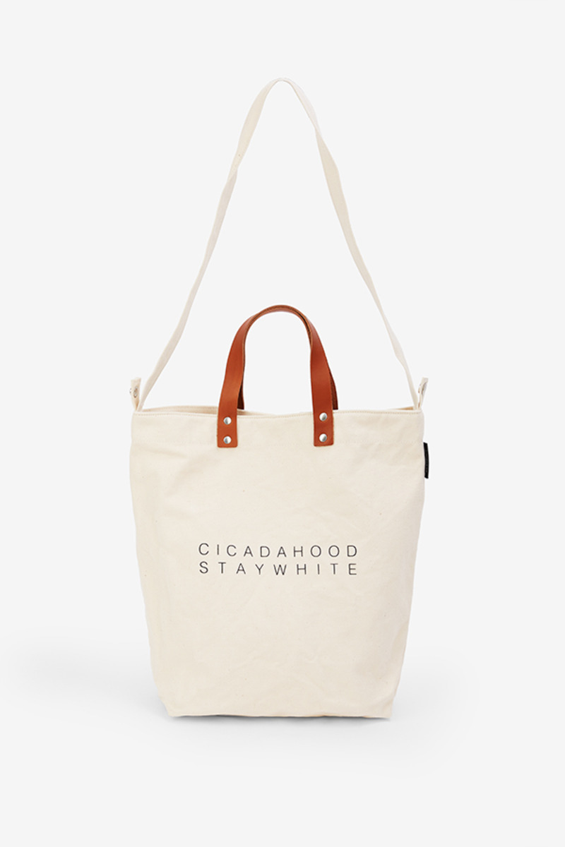 Leather Handle Tote Bag