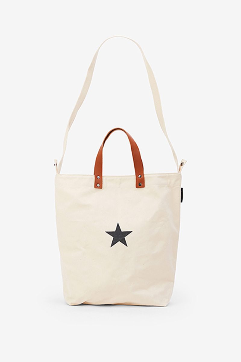 Leather Handle Tote Bag