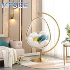 180usd Kfsee 1Pcs A Set Prodgf ins Gold Hanging Bubble Swing Chair with Shelf