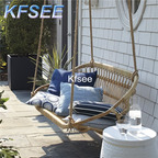 200usd Kfsee 1 Set Prodgf ins Outdoor Rattan two seat Swing Chair