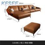800usd Kfsee 1 Set Prodgf ins Ancient Simple 360cm length Corner Sofa and Stool