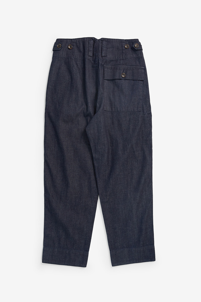 French 7.7oz Denim Work Trousers,Unisex-2