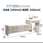 1000usd Kfsee 1Pcs A Set Prodgf ins Luxury Make Up Table with TV Cabinet