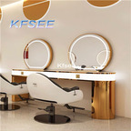 380usd Kfsee 1Pcs A Set Prodgf Luxury 2 People Seat Single Side Salon Mirror With Cabinet