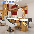 300usd Kfsee 1Pcs A Set Prodgf Luxury 2 People Seat Double Side Salon Mirror With Cabinet