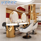 450usd Kfsee 1Pcs A Set Prodgf Luxury 4 People Seat Double Side Salon Mirror With Cabinet