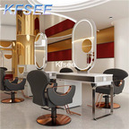 280usd Kfsee 1Pcs A Set Prodgf Luxury 1 People Seat Double Side Salon Mirror With Cabinet