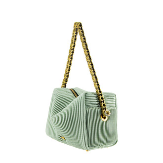 豆腐小号 黛绿立体竖条