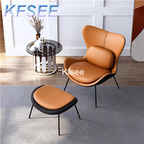 350usd Kfsee 1Pcs A Set Weibog ins Shape Pu leather Lounge Chair With Stool