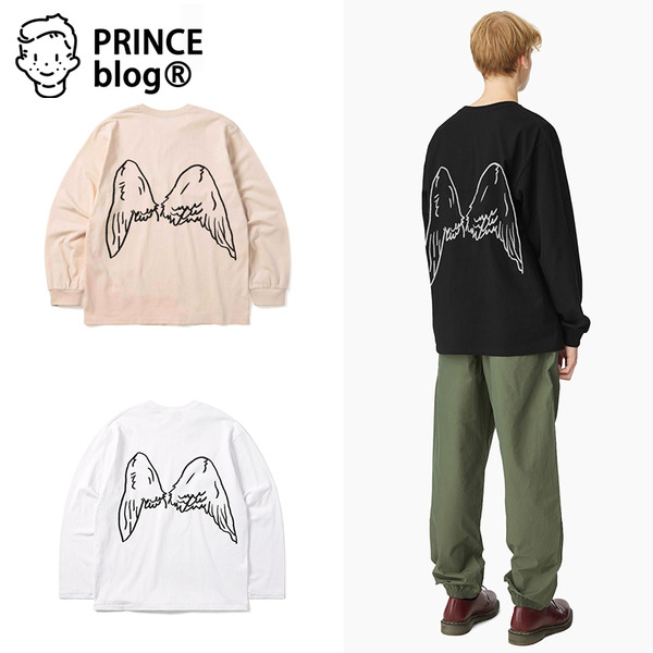 PrinceBlog天猫同步发售款！联名微博@幸运桃子  背面手绘翅膀 纯棉长袖！