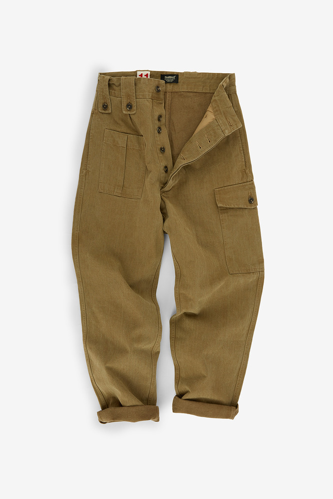Japanese Herringbone Twill 1970s Belgian Army Field Trousers,brown,unisex