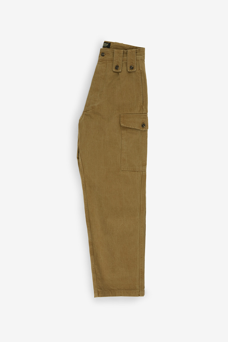 Japanese Herringbone Twill 1970s Belgian Army Field Trousers,brown,unisex-3