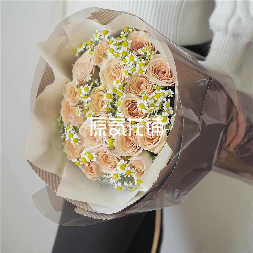原气花铺-花店-上海-北京卡布奇诺--卡布奇诺玫瑰花束-3
