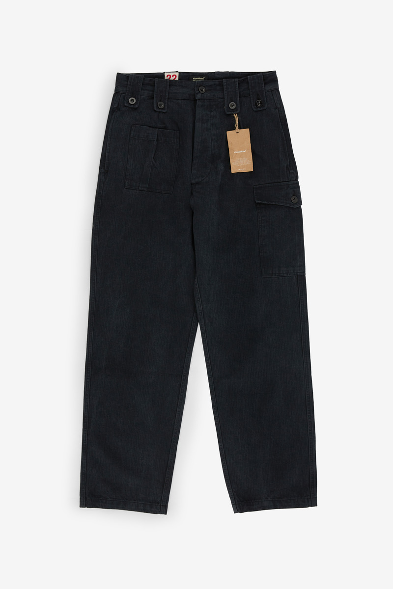 Japanese Herringbone Twill 1970s Belgian Army Field Trousers,black,unisex