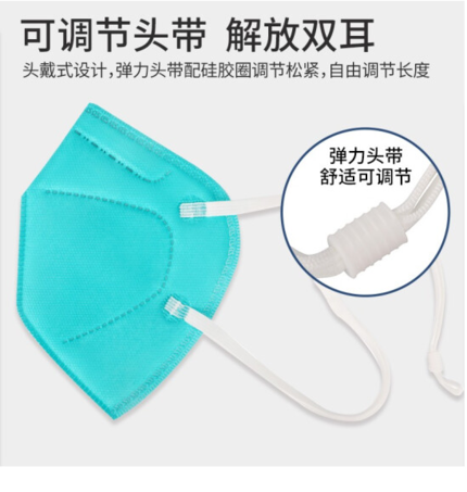 振德（ZHENDE）N95防护医用口罩头戴耳带式灭菌级低阻透气亲肤双层熔喷布独立包装口罩 头戴式灭菌绿色（50只/盒）