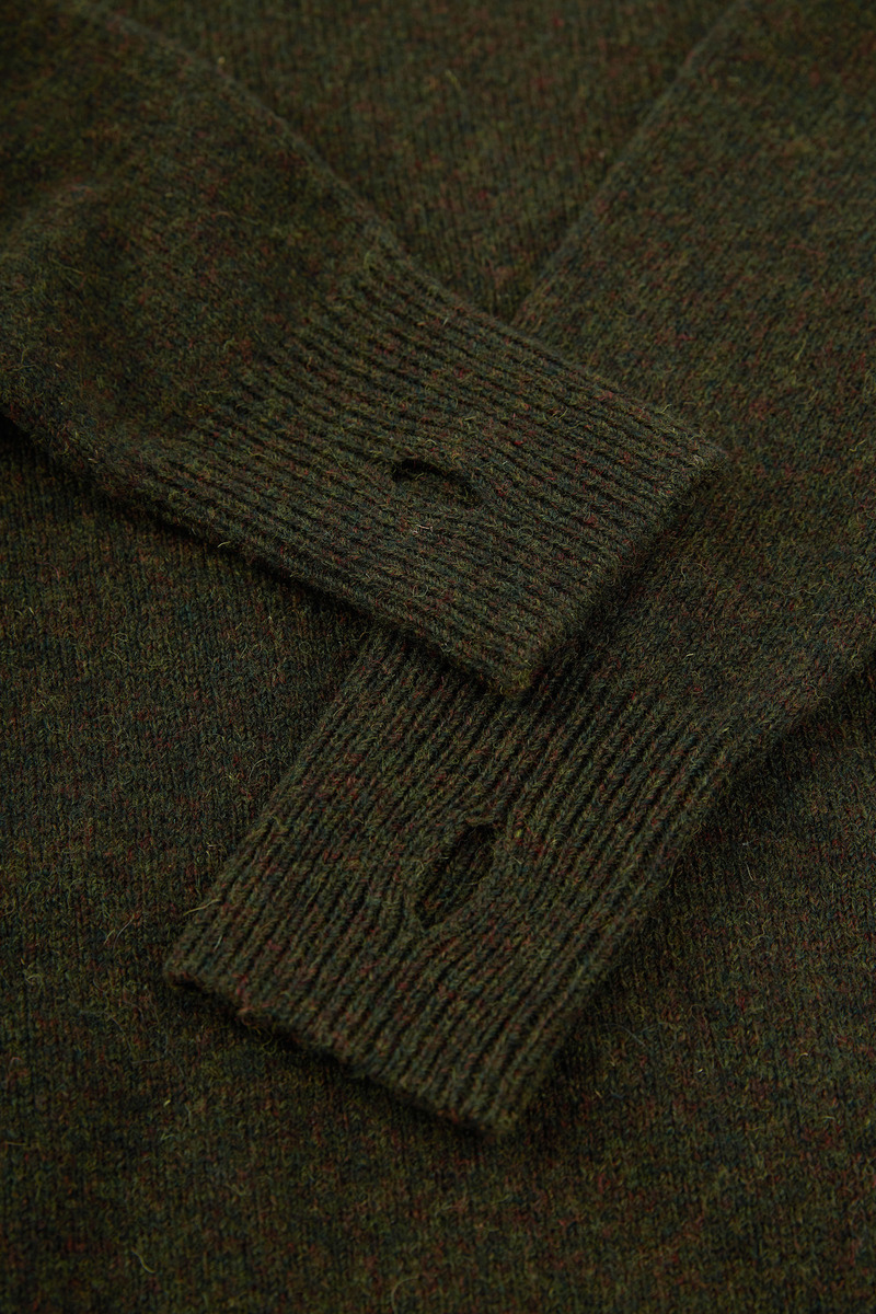 British Shetland Wool Heritage Button Embellishment Elbow Patch Sweater,unisex-5