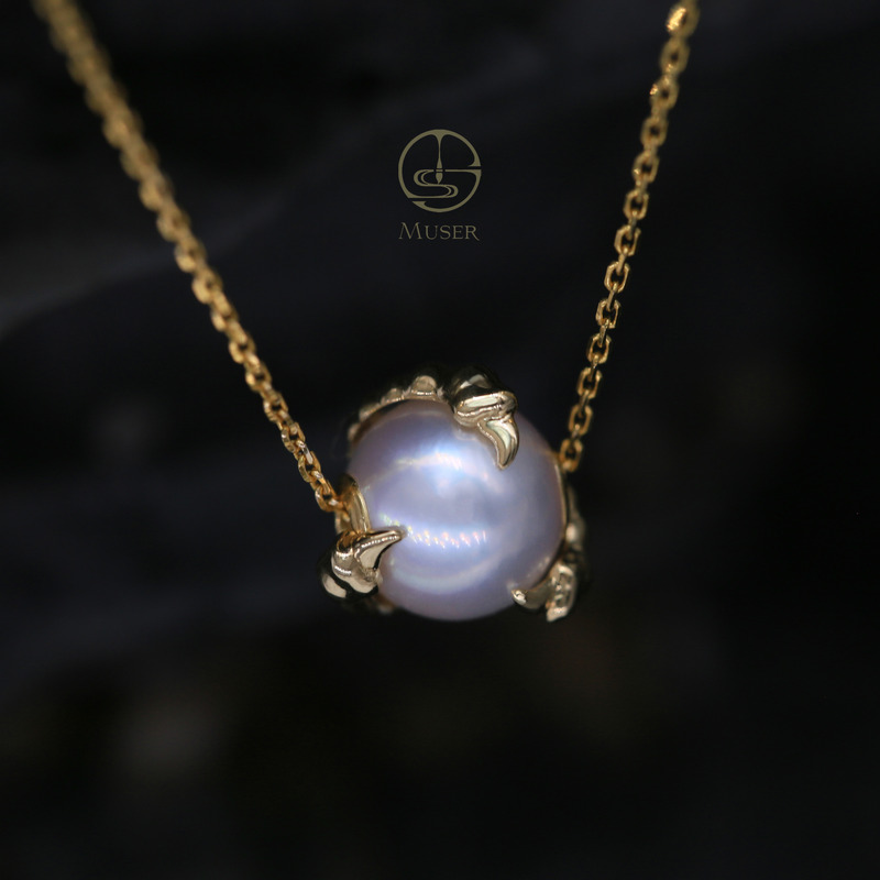 预售-瑞龙戏珠-珍珠吊坠-18K黄