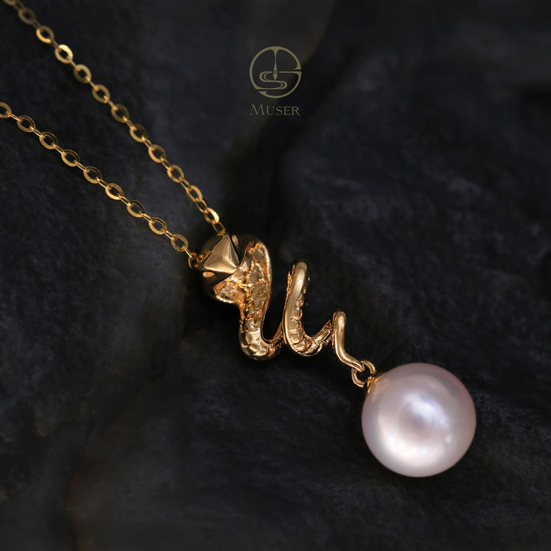 预售-灵蛇之珠-珍珠吊坠-18K黄