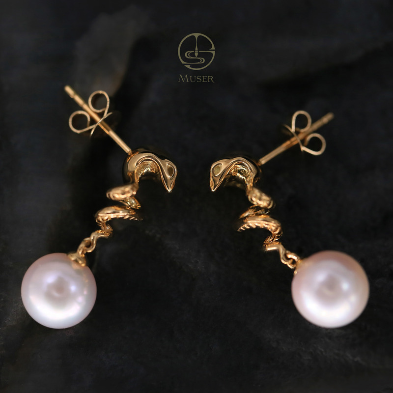 预售-灵蛇之珠-珍珠耳坠-18K黄