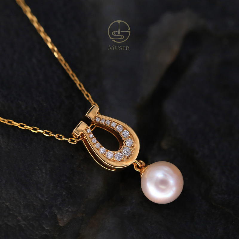 预售-跃马争春-珍珠吊坠-18K黄