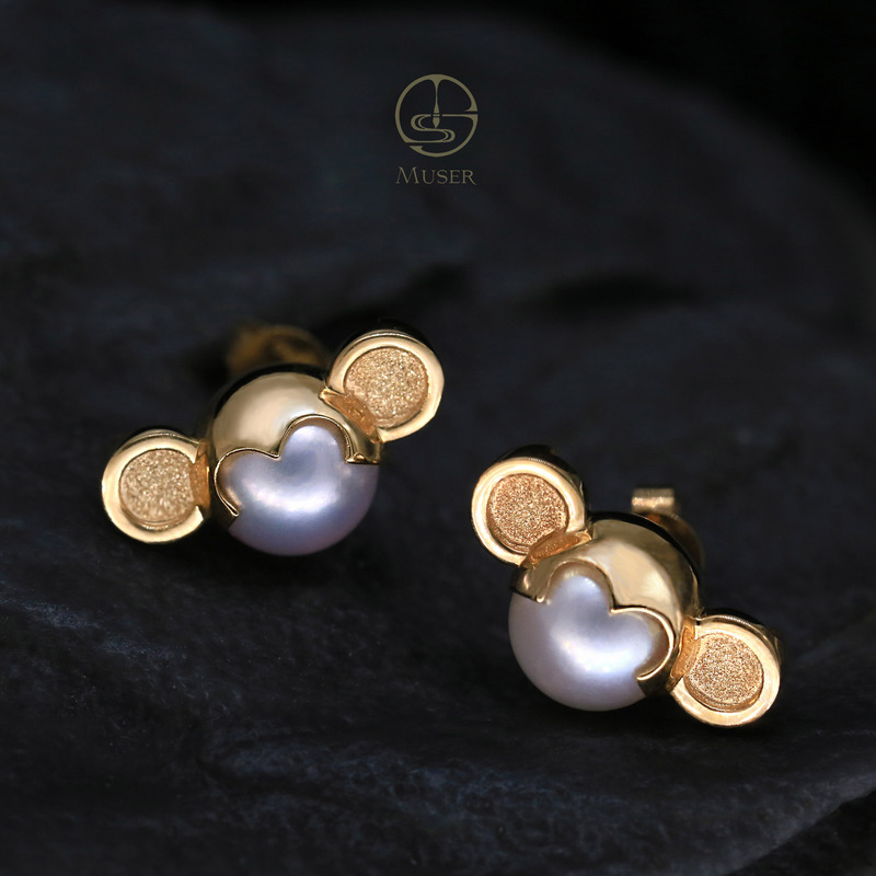 预售-金猴呈祥-珍珠耳坠-18K黄