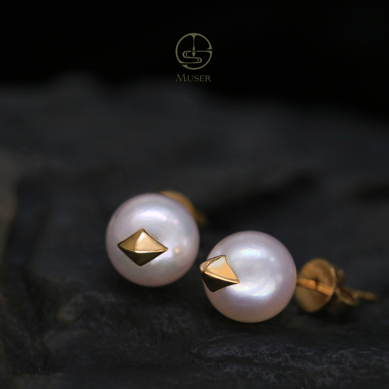 预售-字字珠鸡-珍珠耳坠-18K黄