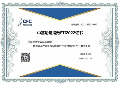 中基透明指数FTI2022透明度榜单发布，我会获评99.25分