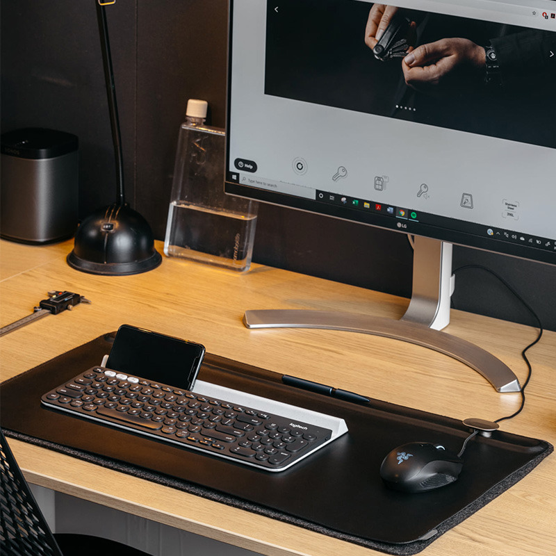 Orbitkey Desk Mat 办公室桌垫 笔记本电脑多功能鼠标垫办公桌面配件皮质感桌垫磁性电缆支架文件隐藏防水