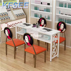 130usd Prodgf 1 Set ins 160cm length Beauty Kfsee Nail Table with 4 Chair