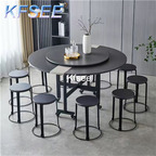 200usd 160cm length with turnable with 12 stool Prodgf 1 Set Kfsee Dining Table