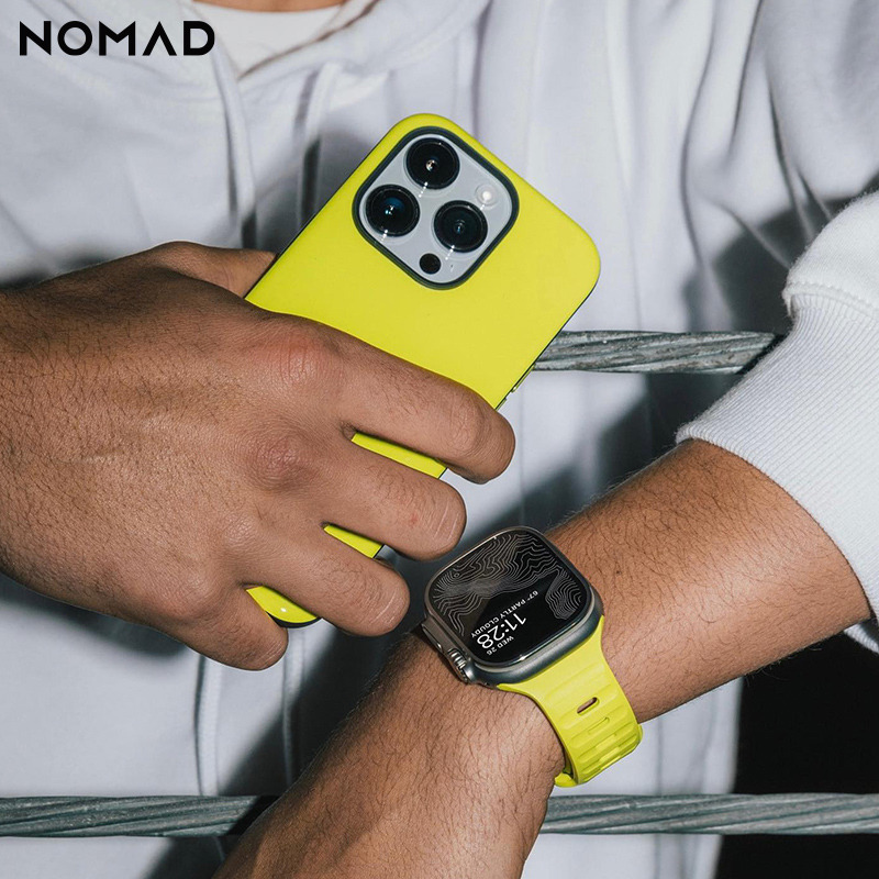 美国NOMAD荧光绿新品苹果iwatch表带Apple Watch8 Ultra绿色运动氟橡胶硅胶防水38/40/41/42/44/45/49mm男女