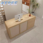 400usd 180*60*100cm Romantic Cool Kfsee Rattan Reception Table Cashier