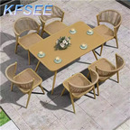 600usd as photo Kfsee Garden Rattan 1 table and 6 chair