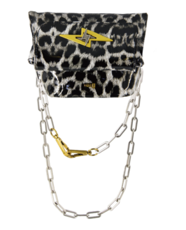 双面轻便随身袋 黑豹纹