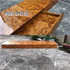 600usd 100*50*75cm Acrylic Wood Kfsee Office Table