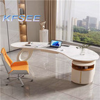 650usd 180cm length ins Luxury Curve Kfsee Office Table