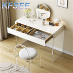 250usd 120cm length Bedroom Kfsee Dresser Make Up Table with bench with mirror