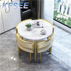 90usd 80cm Round Hotel Shop ins Kfsee Dining Table with chair