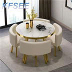 80usd 90cm Round Europe Kfsee Dining Table with chair