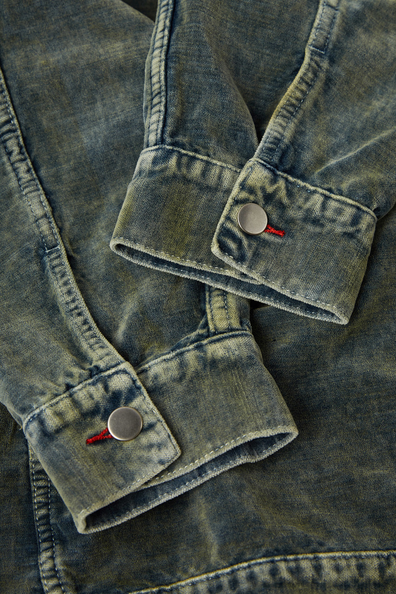 Slub Indigo Velveteen Type 3 Trucker Jacket,unisex-5