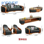 6000usd with coffee table and tv cabinet 1+1+2+4 Kfsee Zingana Wood Sofa Furniture