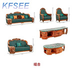 8000usd with coffee table and tv cabinet 1+1+2+4 Kfsee Zingana Wood Sofa Furniture