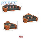 5000usd 1+2+4 Kfsee Zingana Wood Sofa Furniture