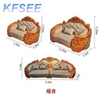 10000USD 1+2+4 Kfsee Zingana Wood Sofa Furniture